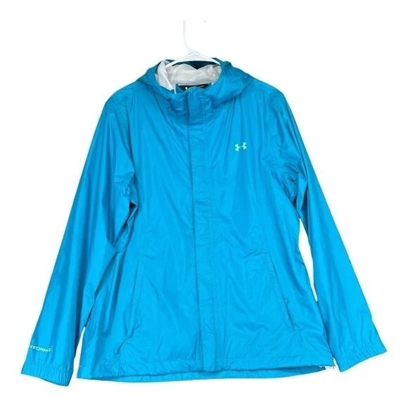 Under Armour Women’s L Large Blue Zip Windbreaker Track Jacket Storm 3 Outdoors
