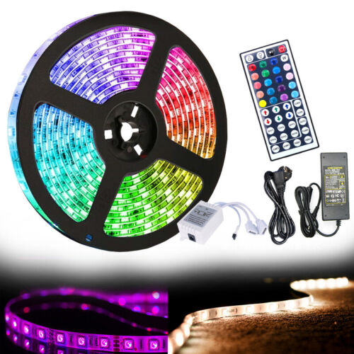 LED Streifen RGB Leiste Lichtband 5050 SMD Strip Stripe Innen Lichterkette 1-10M - Afbeelding 1 van 12