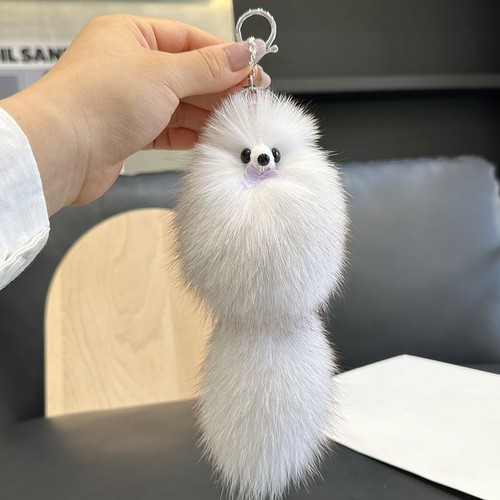 Schlüsselanhänger Fuchs Bommel flauschig Fell Ball Taschenanhänger süß Tier Schlüsselring Taschendeko - Bild 3 von 10