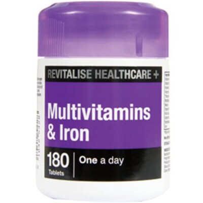 Multivitamin & Eisen 180 Tabletten - One A Day Multi-Vitamine für Männer & Frauen