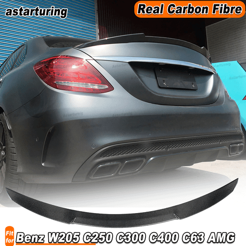 For Benz W205 C250 C300 C400 C63  Real Carbon Fiber Rear Boot Trunk Spoiler  - Bild 1 von 10
