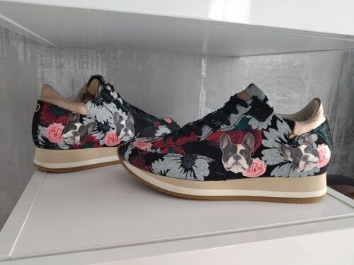 MODELO PHILIPPE Bulldog Tela Floral Lona Multicolor Entrenadores Tenis Zapatos - Imagen 2 de 18