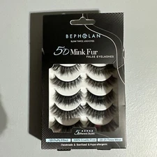 Thick Long Fluffy Eye Lashes Bushy Mink Cross False Eyelashes 5 Pairs 5D Black