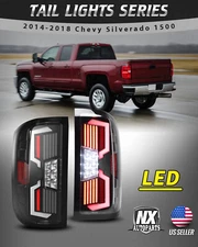 Sequential LED Tail Lights For 2014-18 Chevy Silverado 1500/2500/3500 Lens Clear