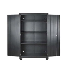 GARAGE 3 SHELF CABINET 4 Ft Heavy-Duty Tool Storage Black, Metal