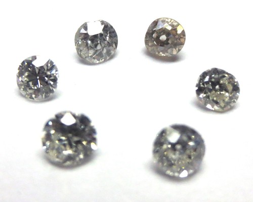 1+ quilates 3mm-4mm Blanco REDONDO ANTIGUO CORTE MINERO DIAMANTES PULIDOS - Imagen 2 de 2