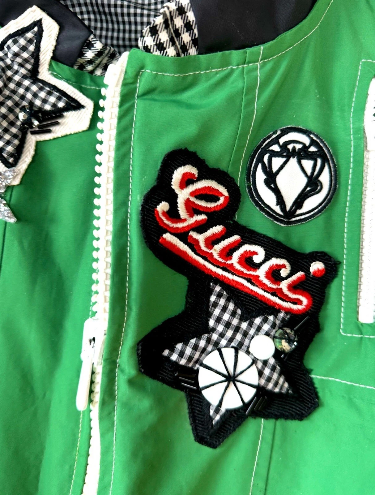 Gucci Vintage 2007 Verde Taylor Snake Patch Bomber Giacca 38 40 4 6 Cappotto Vintage S M