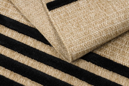 Modern structural sisal Designer Rug SPARK Lines beige / black Best Quality - Picture 9 of 10