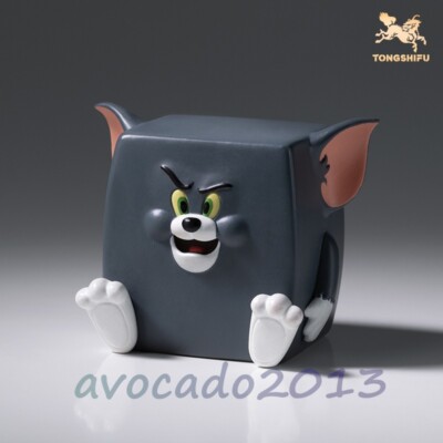 TONGSHIFU Brass Handmade Tom Cat Square Collectible Action Figure 6*8*5.5CM