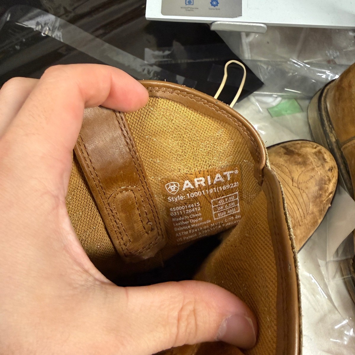 Ariat WorkHog Composite Toe Boots Brown Leather Western Work 7.5D