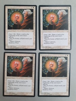 Blessed Wine x4 PLAYSET, MTG Ice Age (1995), Common White Instant NM