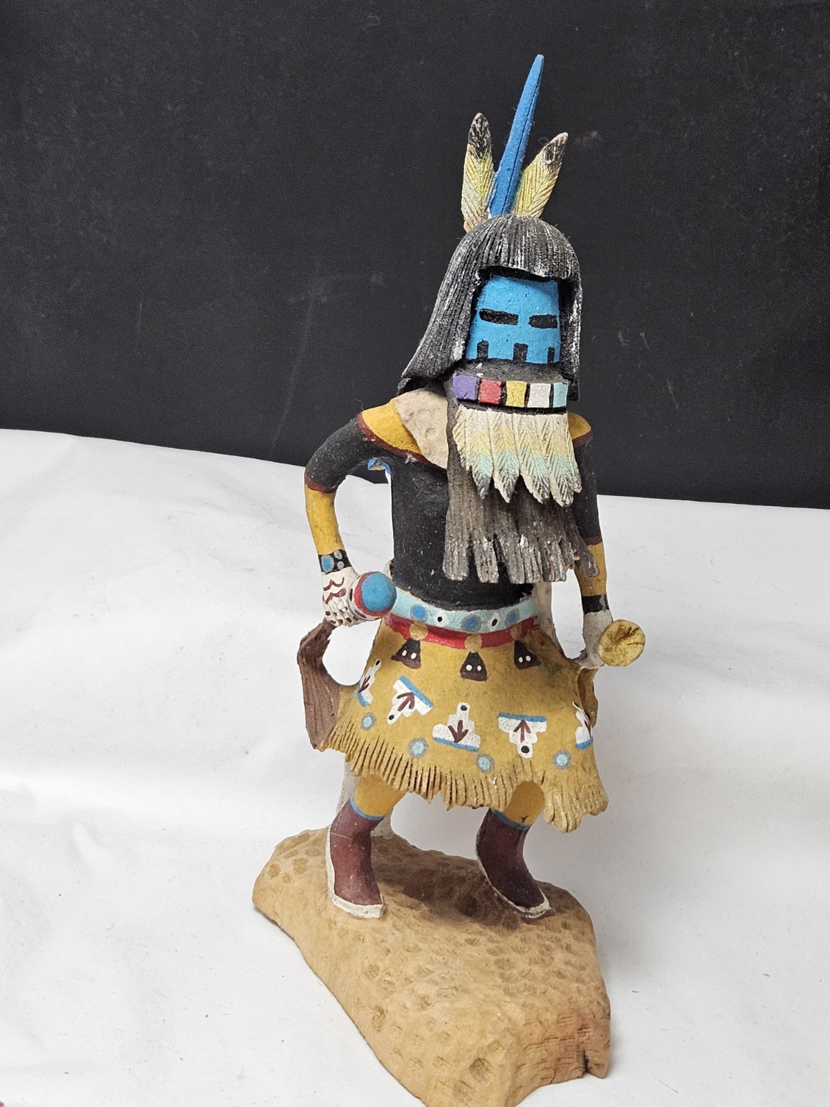 NATIVE AMERICAN HOPI/NAVAJO Long hair kachina - EUGENE WHITEHORSE