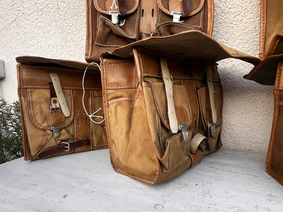 7 Sacoches Avant En Toile Vélo Vintage Randonneuse - Photo 4/4