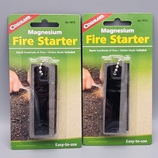 Coghlan's Magnesium Fire Starter w/Flint Easy-to-Use Emergency Mag Bar 2-Pack 