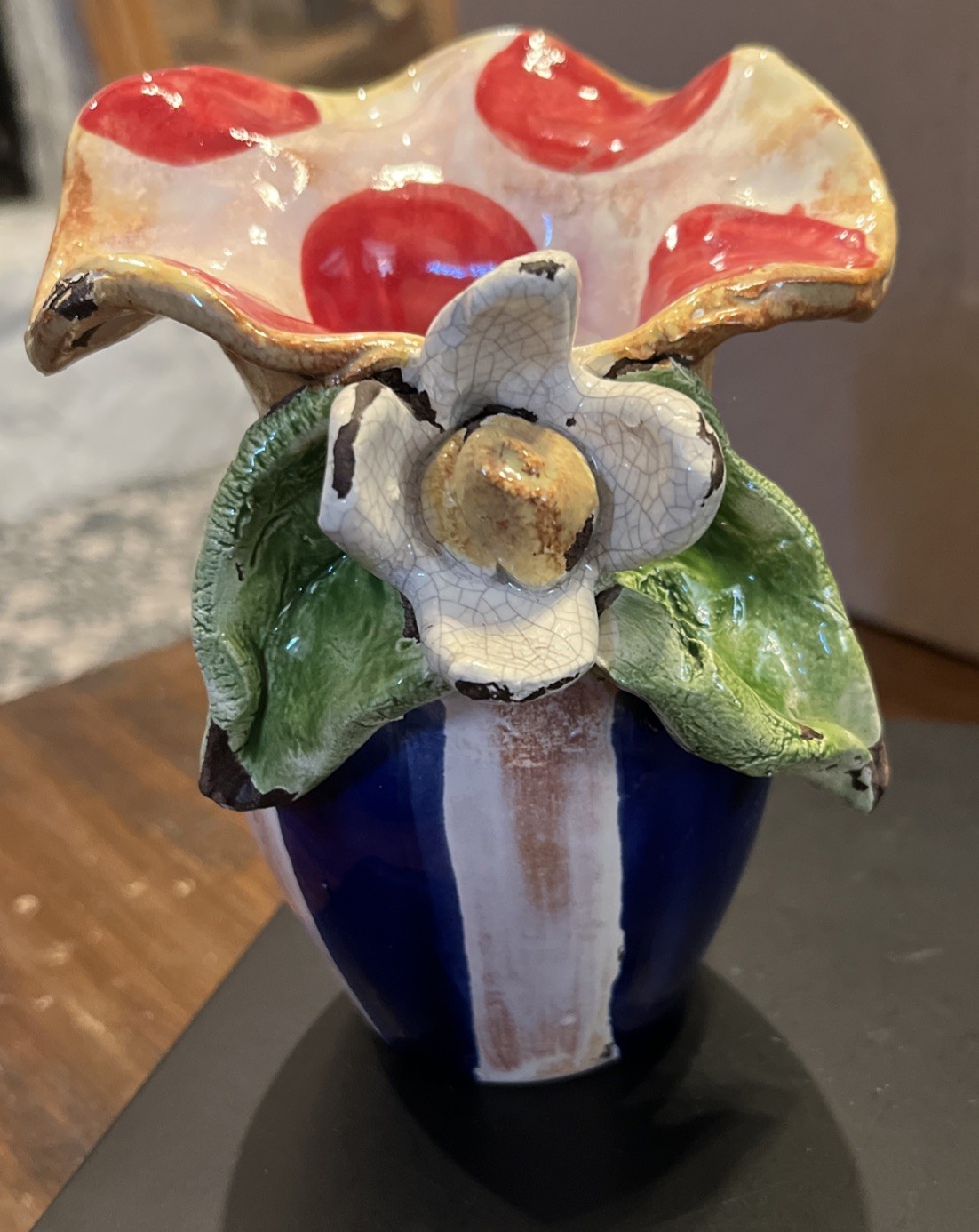 Gorgeous! Erich Emmenegger Mississippi  Hand Built Pottery Vase 5 1/2”