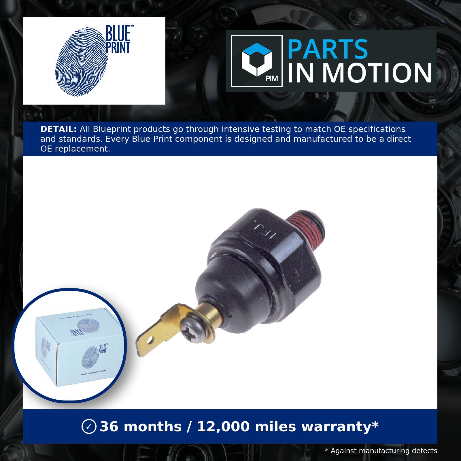 Oil Pressure Switch fits HYUNDAI H-1 A1 2.5D 97 to 03 Blue Print 9475042000 New - Image 2