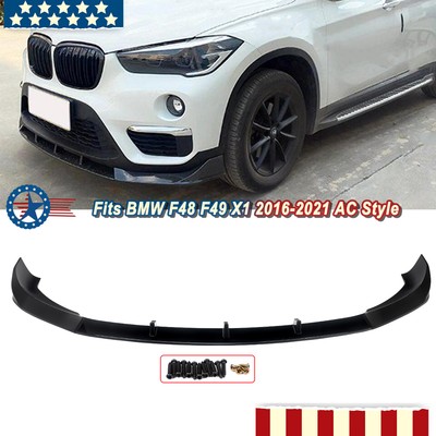 Fit For BMW F48 F49 X1 2016-2021 AC Style Front Bumper Splitter Lip Gloss Black