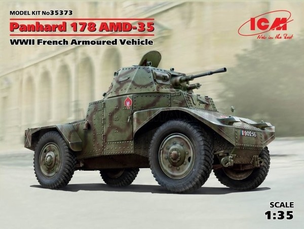 ICM 35373 1/35 Panhard 178 AMD-35, Wwii French Armoured Vehicle (100% New-image