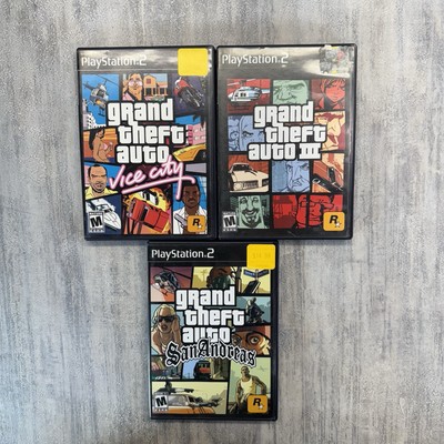 Lot 3 Grand Theft Auto III 3 & Vice City & San Andreas PS2 PlayStation 2 Tested