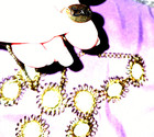 VINTAGE NECKLACE DANGLE FILIGREE W/WHITE LUCITE BEADS BEAUTIFUL 1980'S — photo 2