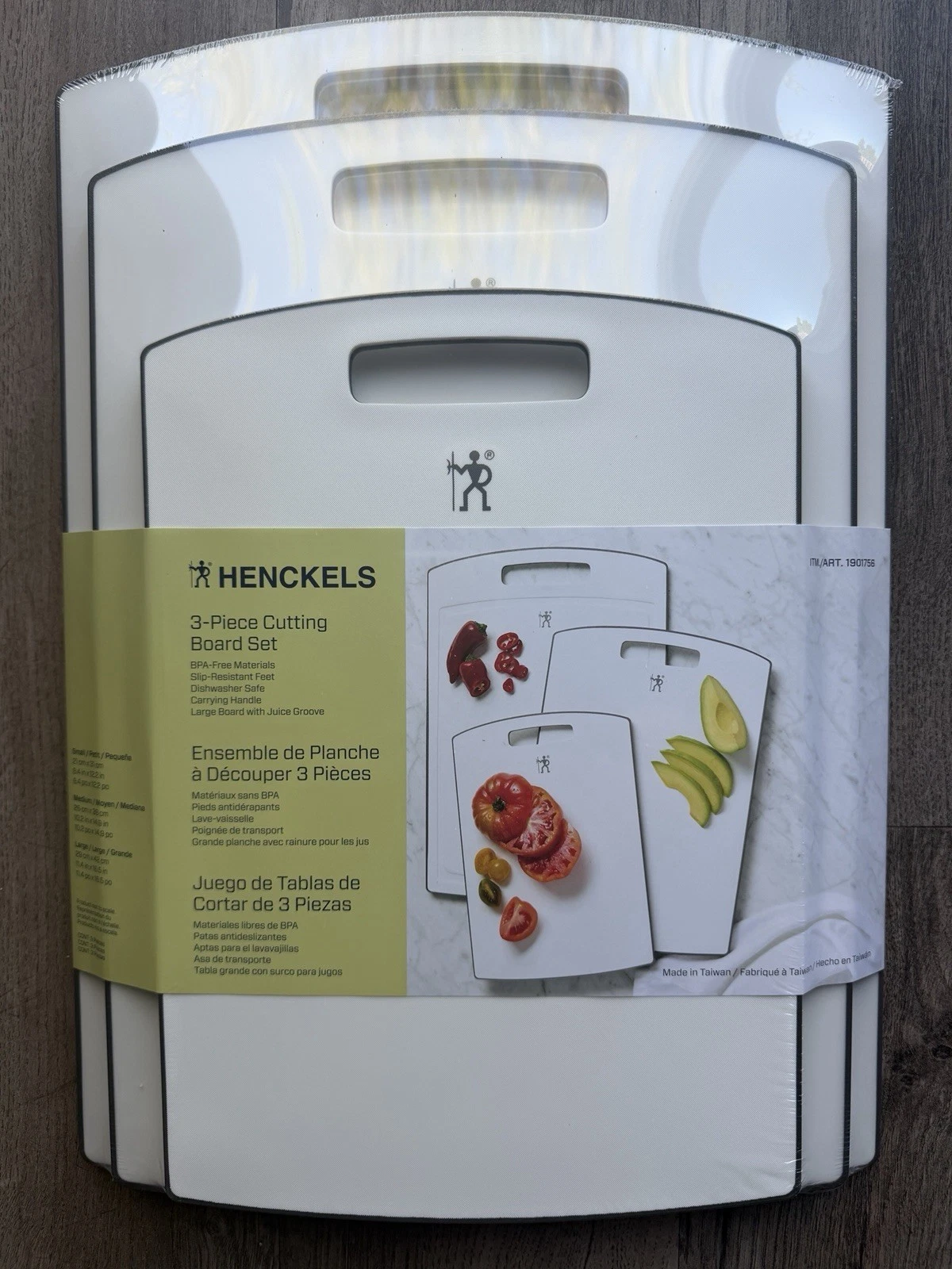HENCKELS 3-Piece Plastic Cutting Board Set White Large Medium Small
Opens in a new window or tab