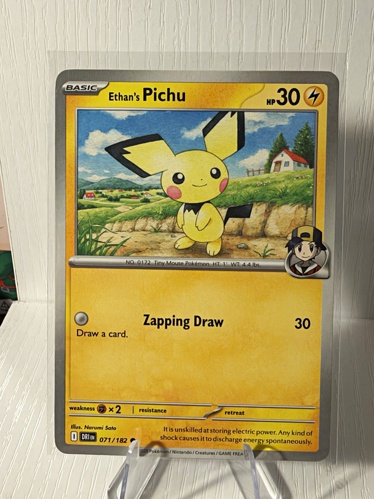 Pokemon TCG - Ethan's Pichu 071/182 Destined Rivals Regular Basic 30 HP ENG