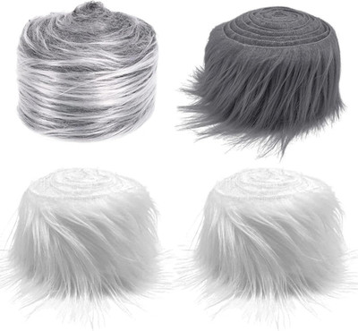 4 Stück Kunstfell Zum Basteln Fell Stoff Kunstfell Basteln 5X150Cm Furry Faux Pr