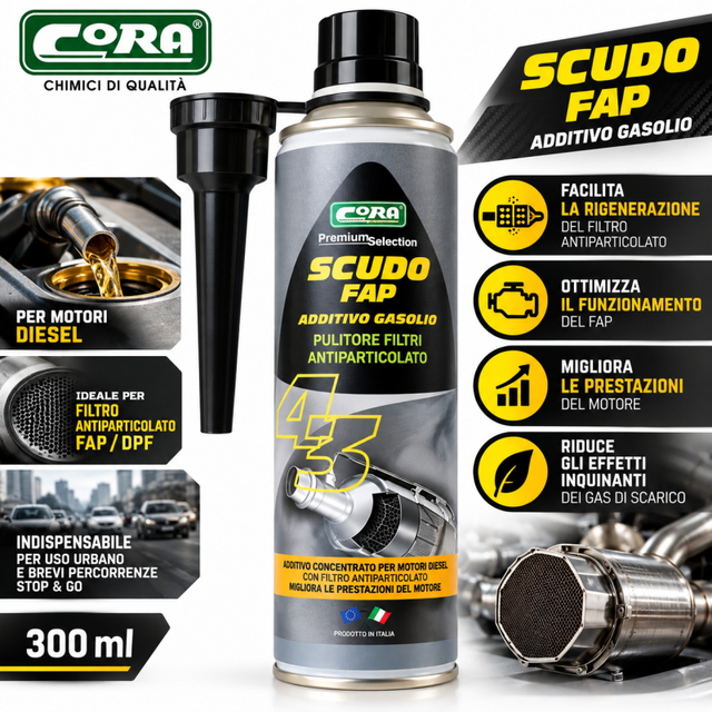 Additivo Pulitore fap gasolio diesel rigenerazione filtro Antiparticolato 300ml
