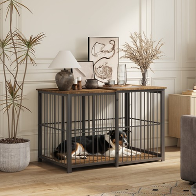 #ad Expandable Dog Crate 24.2 To 45.6 Wooden Dog Kennel Heavy Duty For Large Dogs $159.00
