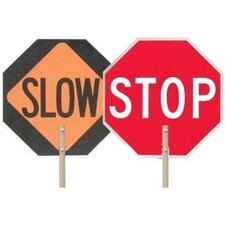Pro-Line Traffic Safety 18" Diamond Grade Reflective Stop Slow Paddle Sign w/