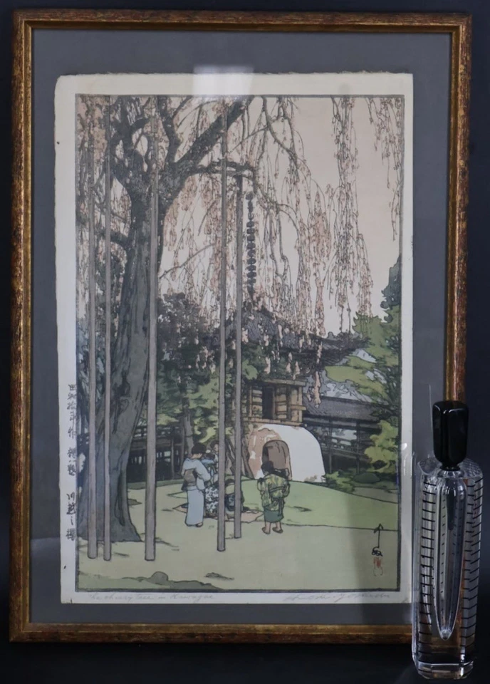 Antiguo cerezo japonés con estampado en madera Ukiyo-e en Kawagoe Hiroshi Yoshida Foto 3 de 4
