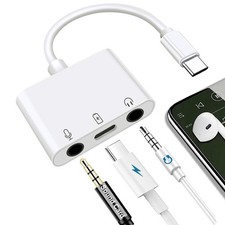 USB C to Microphone Adapter for Live-Streaming Type C white