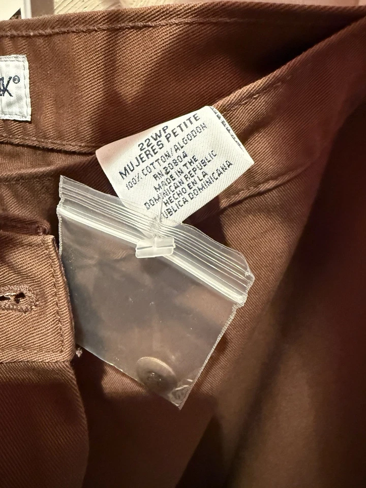 Новый с ярлыками - Cabin Creek 100% хлопок коричневый саржи брюки размер 22WP - миниатюрный - Изображение 2 из 4