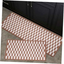 Vintage Checkerboard Anti-Fatigue Mat Set of 2, Cushioned Foam Comfort Mats