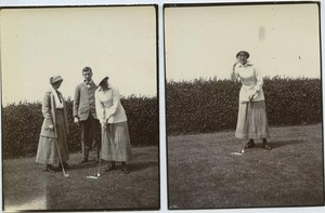 Women Golfers Golf c1900s 2 Photos
