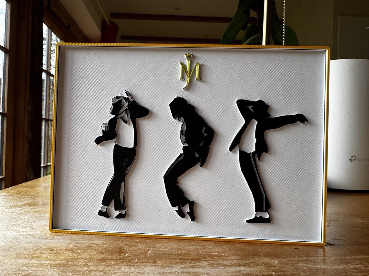 Michael Jackson Silhouette Plaque | 3D Printed Tribute Display