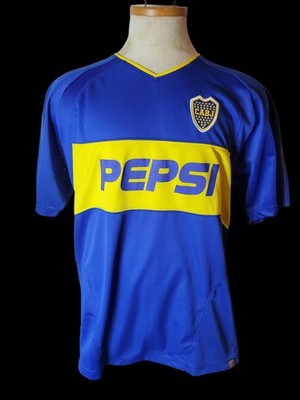 VINTAGE CABJ Boca Juniors Pepsi Megga Sports Jersey Blue Futbol Soccer Size M