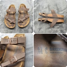 Birkenstock Mayari Sandals Women 10 Brown Leather Adjustable Straps Arch Mens 8