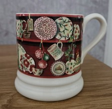 Emma Bridgewater 1/2 Pint Becher rot Weihnachten Kommode  RAR Rarit&auml;t 1. Qualit&auml;t