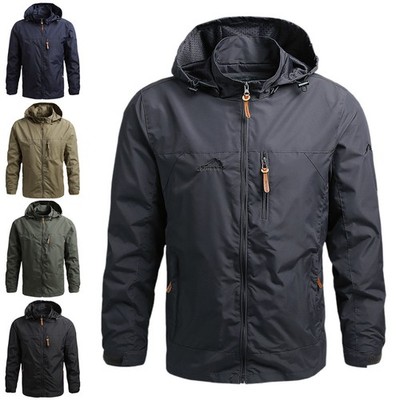 Windbreaker Herren Windjacke Wasserdicht Softshell Outdoor Dünne Kapuzen Mantel