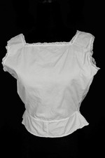 Antique French Edwardian White Cotton Camisole 40" Bust Large Exc Condition