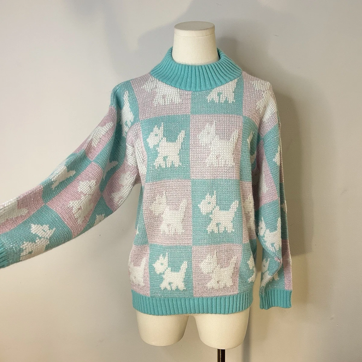 Pull Vintage Des Années 70 En Laine Et Acrylique – Taille S (42), Col Rond, Manches 3/4, Couleur Noire