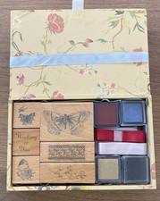 Anna Griffin RETIRED 5811SK BEAUTIFUL BUTTERFLYS Stamp Set- Floral Flowers NEW
