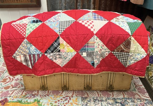Vintage 89 by 84 Full Size Hand Sewn Patchwork Quilt