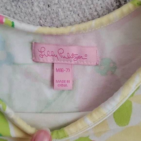 Vestido floral amarillo para niñas Lilly Pulitzer talla M (6-7) Foto 4 de 4