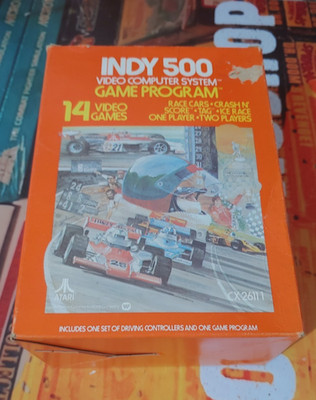 Indy 500 (1981) ATARI VCS 2600 (Complete with Big Box control) classic 8-bit CIB