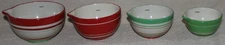 At Home America 1940s Replica Nesting Ceramic Measuring Cups Set Of 4 EUC