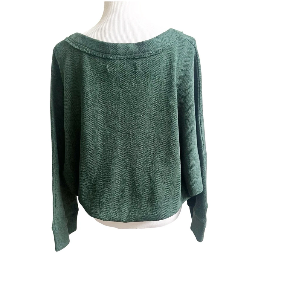 Free People We The Free Afternoon Pullover Knit Sweater Green Sz Small Oversized - Image 4 of 4
