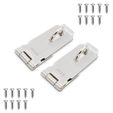 Stainless Steel Door Hasp Lock Latch, 4 Inch, Heavy Duty, 2 Pack