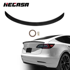 For Tesla Model 3 2017-2023 Rear Spoiler Trunk Lip Carbon Fiber Look Duck Tail